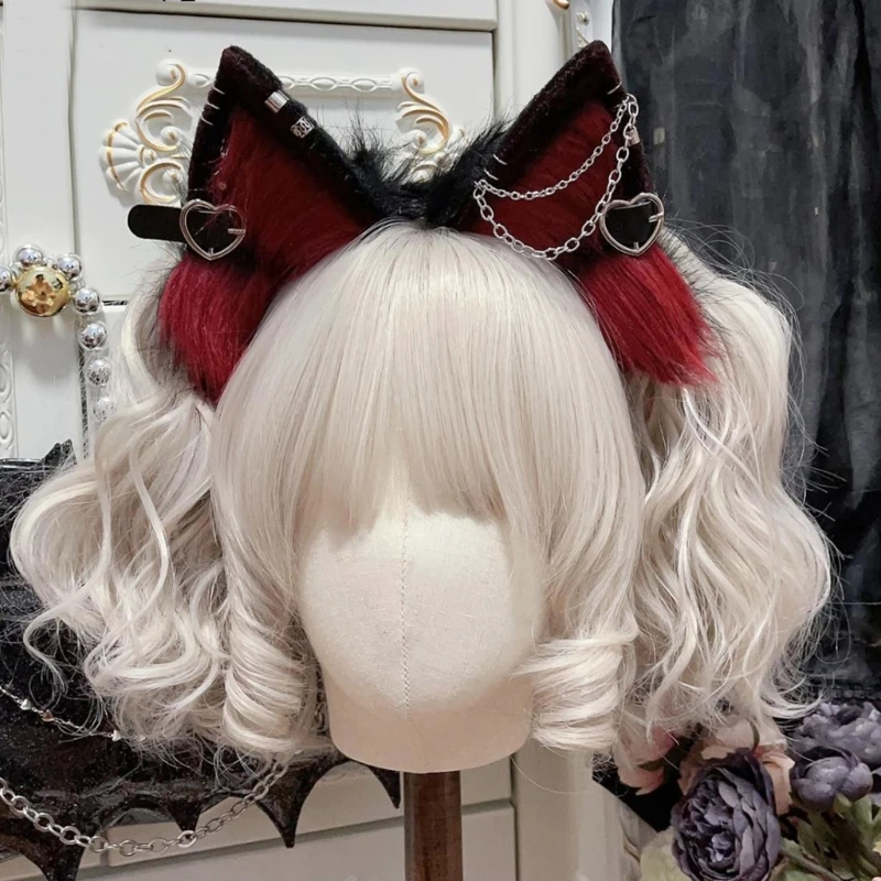 Bandeau d'oreille chat pour passionnés cinéma, avec boucles d'oreilles en bandeau Cosplay pour adultes
