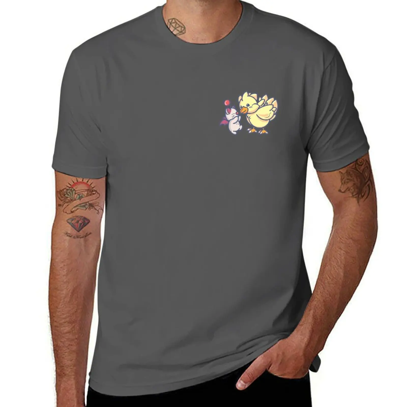 

FFXIV: Moogle & Chocobo T-Shirt t shirt men 100% cotton luxury brand t shirts for man graphic funny man t shirt luxury T-Shirt
