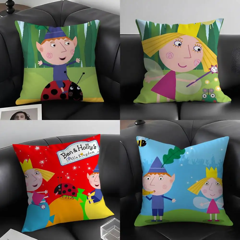 

Cartoon B-Ben Hollys Little KingdomS Pillow Case Soft Plush Fabric Double Sided Print Decorative Home Living Room Gift Cushion