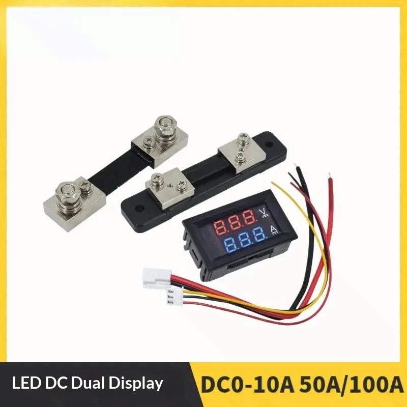 DC 0-100V 10A 50A 100A LED Dual Display Digital Voltmeter Ammeter Voltage Current Meter