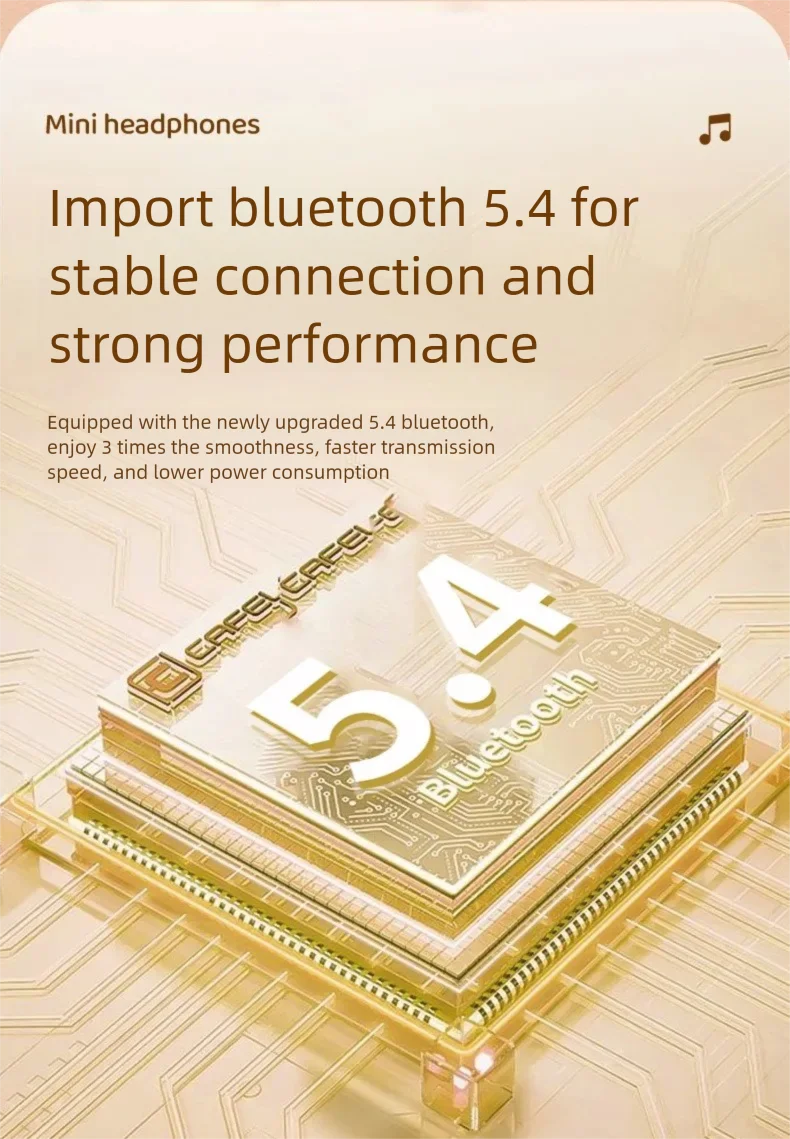 Mini Auricolari Bluetooth 5.4 Sonno Active con cancellazione del rumore Auricolare Musica Auricolare Hi-Fi Cuffie per dormire wireless a lunga durata