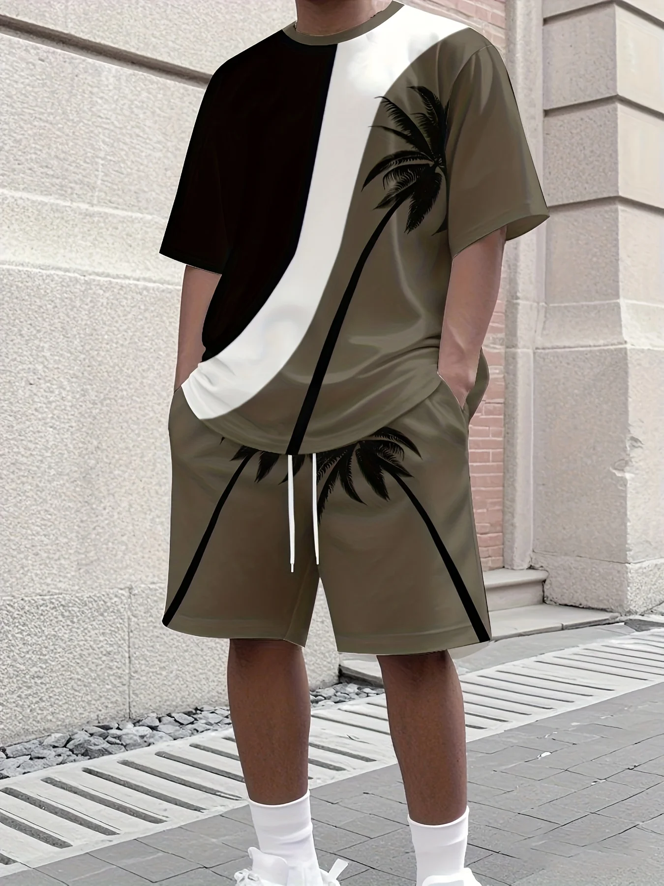2025, Sommer-Neues Casual-Set, 3D-gedrucktes Outdoor-Street-Fashion-Kurzarm- und Kurz-Shorts-Zweiteiler-Set