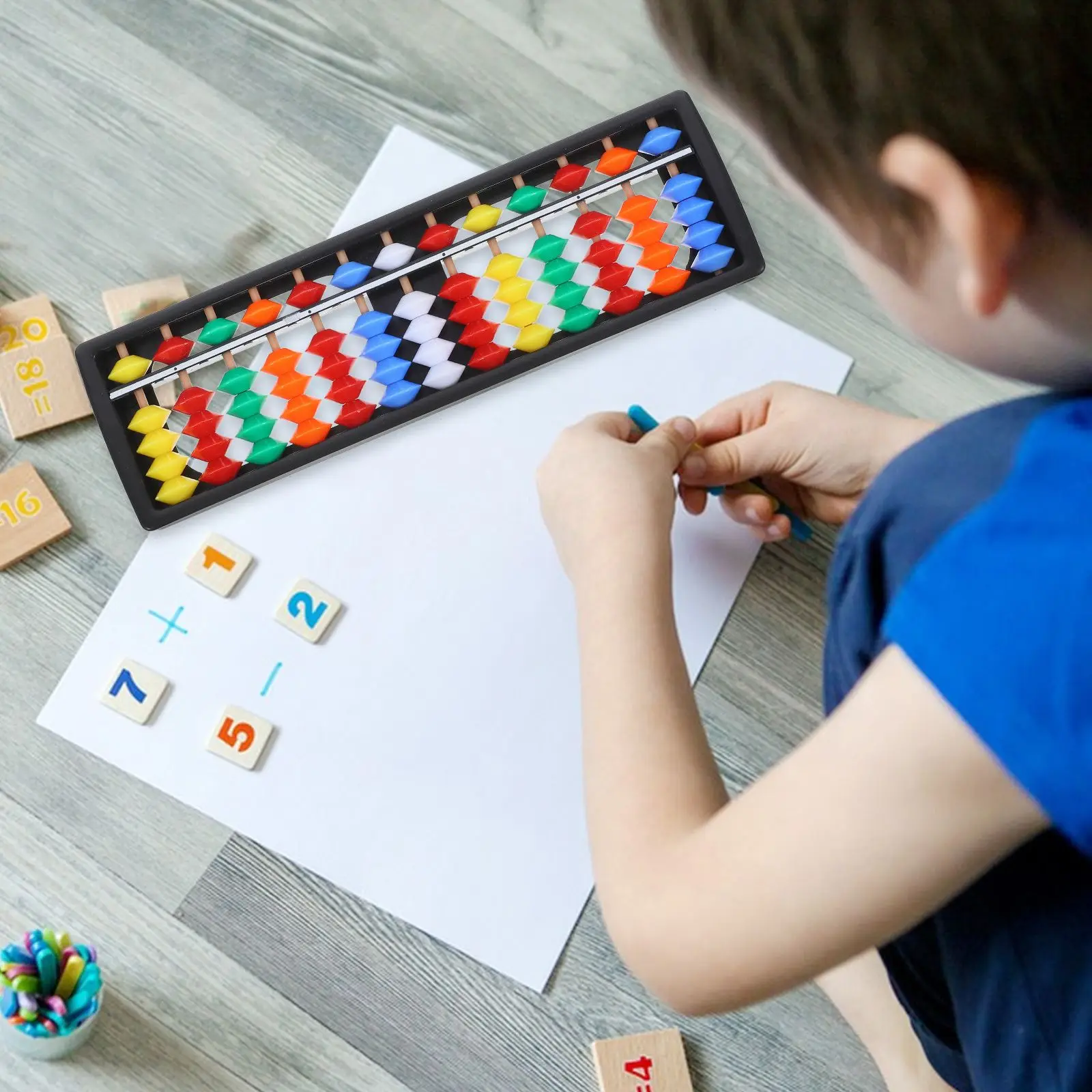 2 pezzi di plastica Abaco sussidi didattici 13 file Strumento di apprendimento della matematica Bambini Adulti Perline cinesi Calcolatrice giocattolo educativo