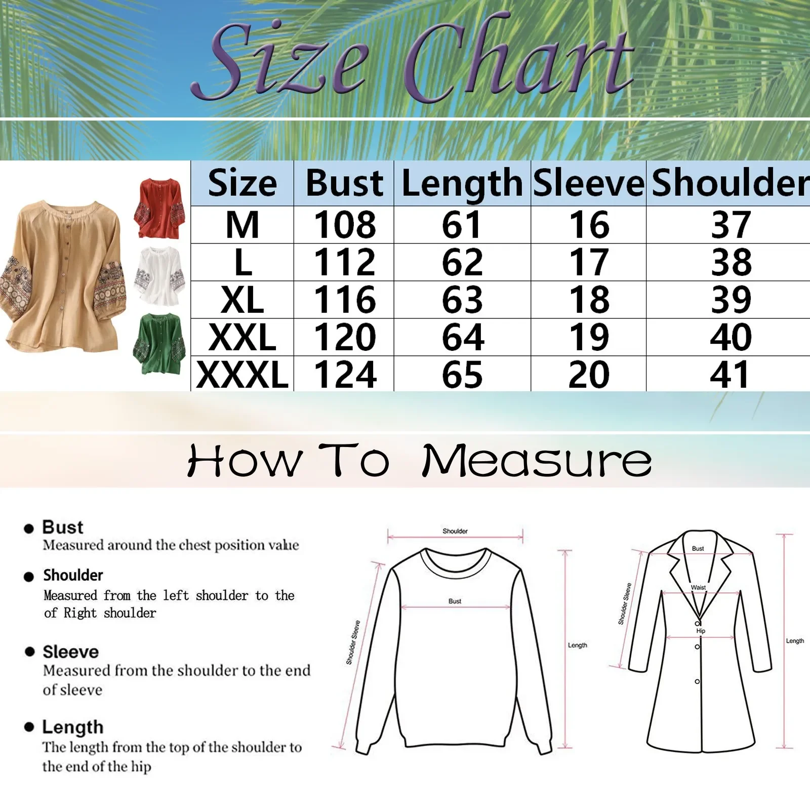 2025 Women's Boho Embroidered Shirts & Blouses Vintage Cotton Linen Tops Blusas Long Sleeve Single-Breasted Blouse Top Camisas