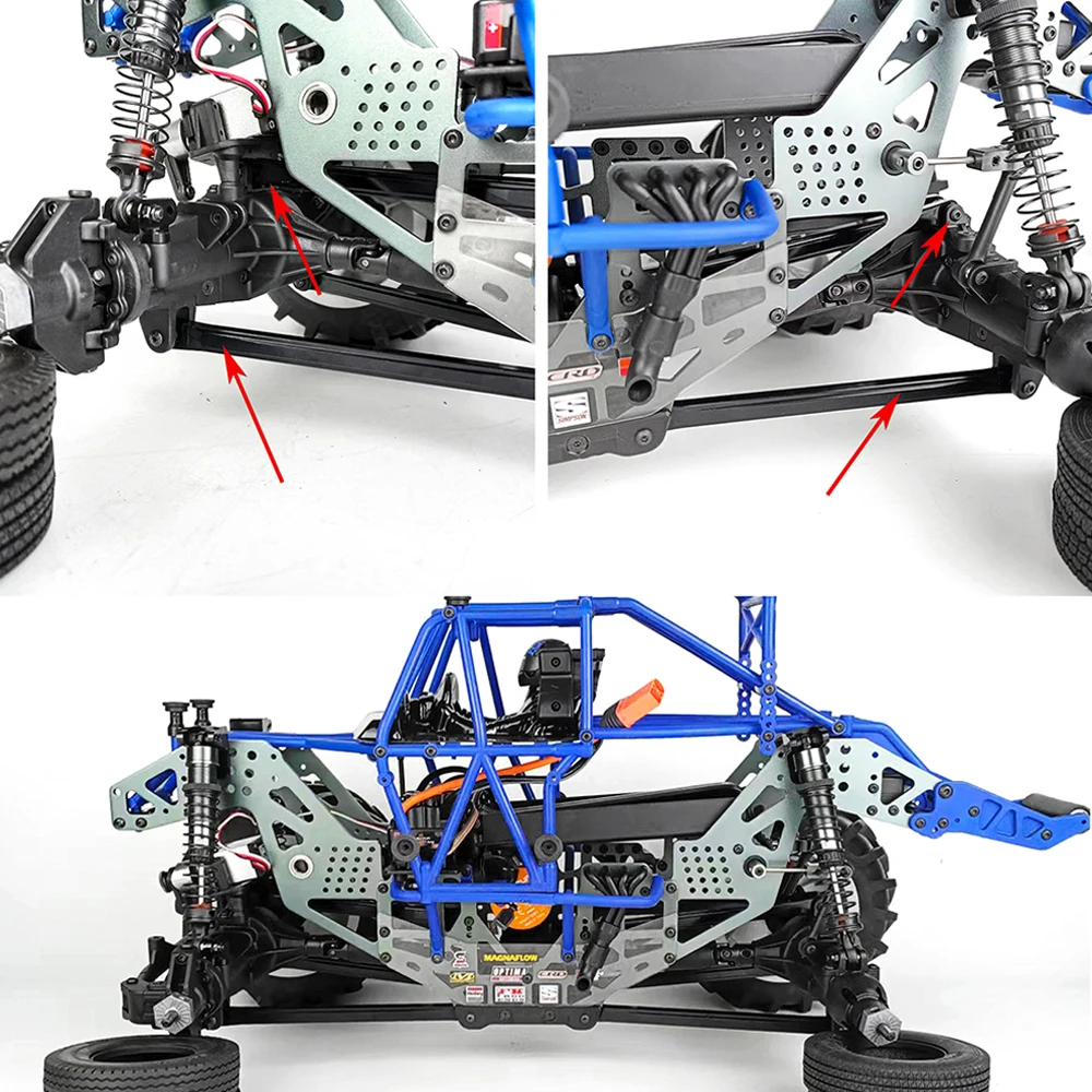 MIBIDAO-varilla de enlace de chasis de enlace superior e inferior de Metal con extremo de bola para 1/8 RC Crawler LMT 4WD, piezas de actualización de coche y camión