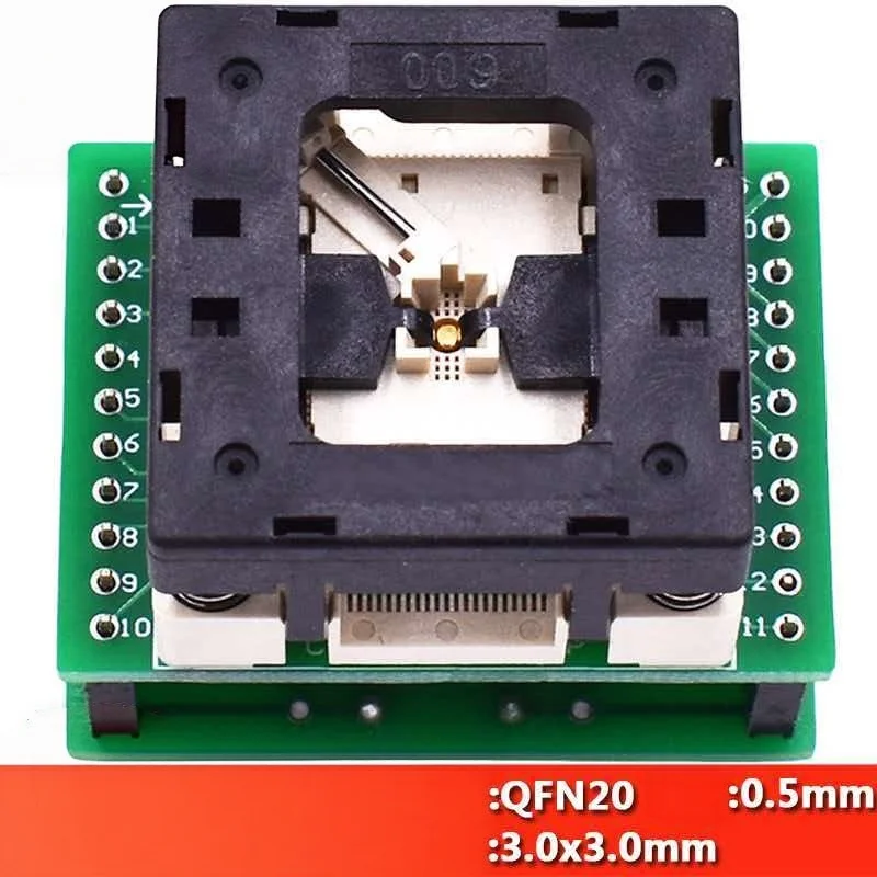 QFN20 aging test seat QFN20-0.5-3x3 burning seat spacing 0.5MM gold-plated chip test socket