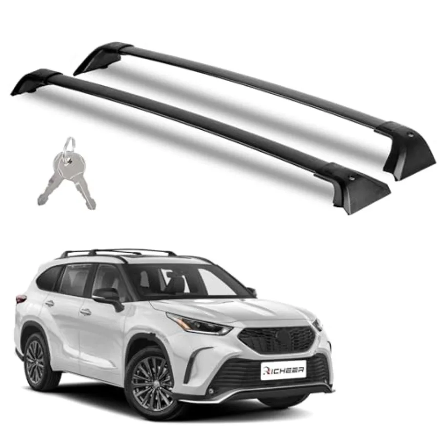 

300LBS Roof Rack Cross Bars for XLE XSE Limited Platinum Hybrid not fit LE andGrand with Side Rails Lockable Heavy Duty Aluminu