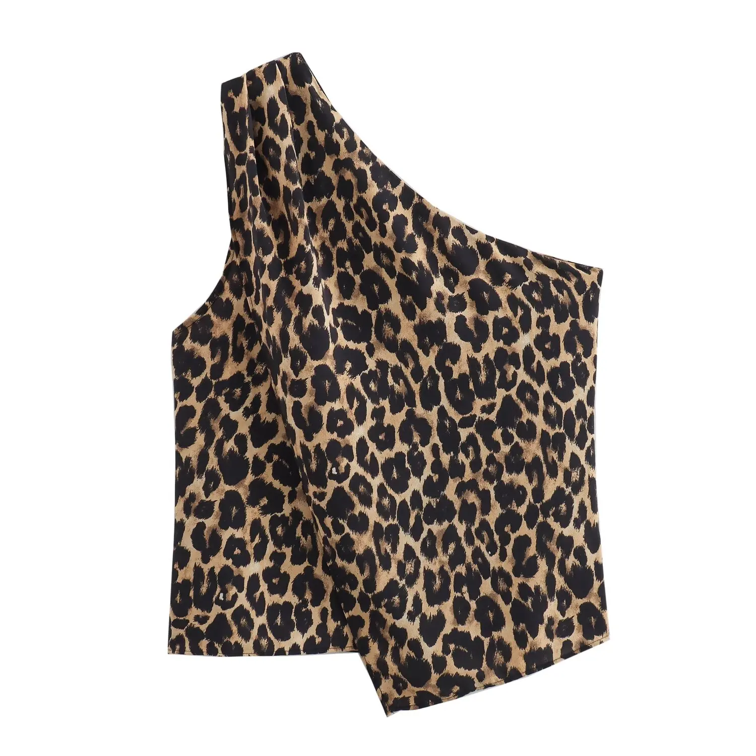 2024 ZAR4 Summer New Women\'s versatile and fashionable animal print asymmetrical top and pants set