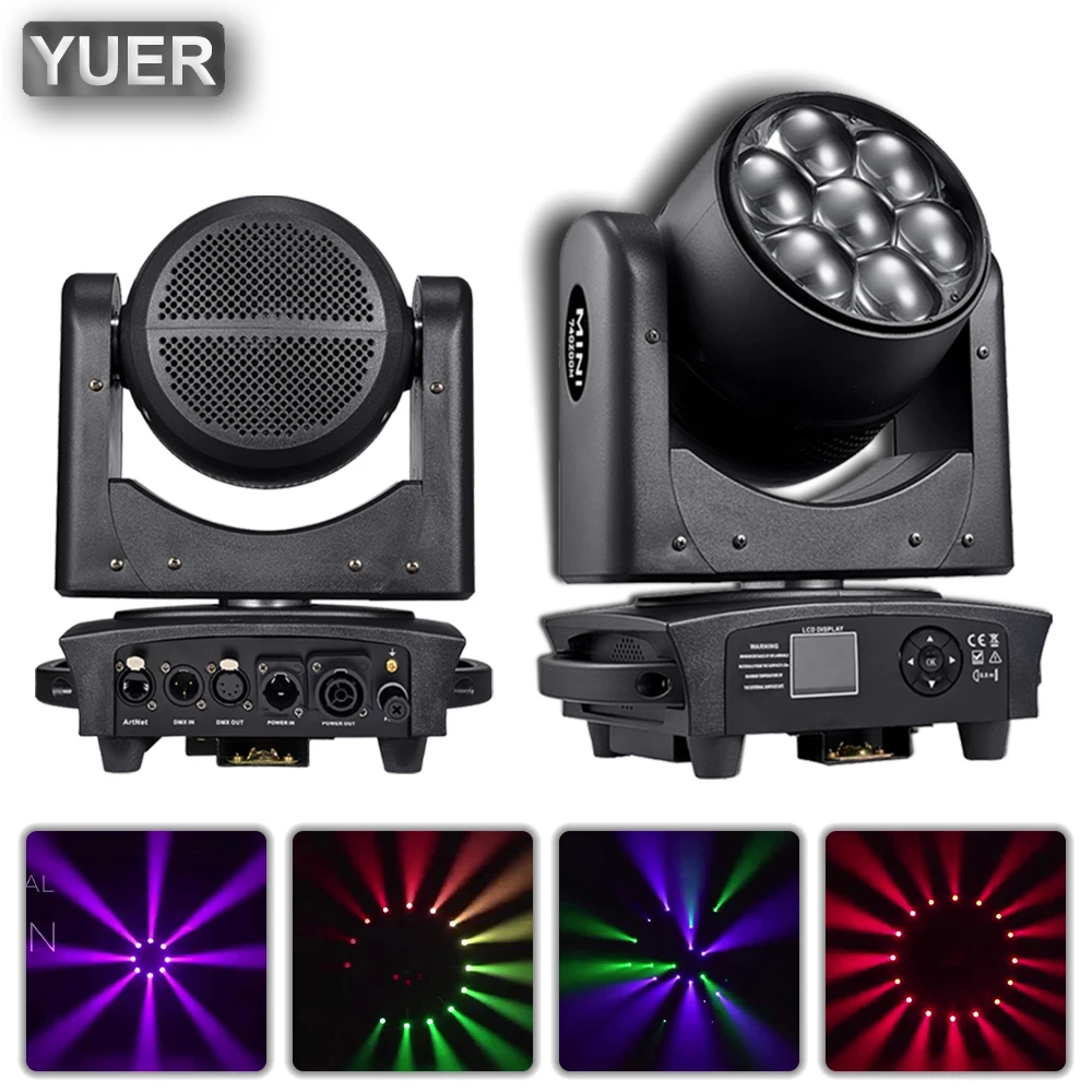 

Professional Mini 7x40w RGBW LED Beam Zoom Moving Head Light Macros Stage Light CTO Wash Strobe Effect DMX Music Dance Disco