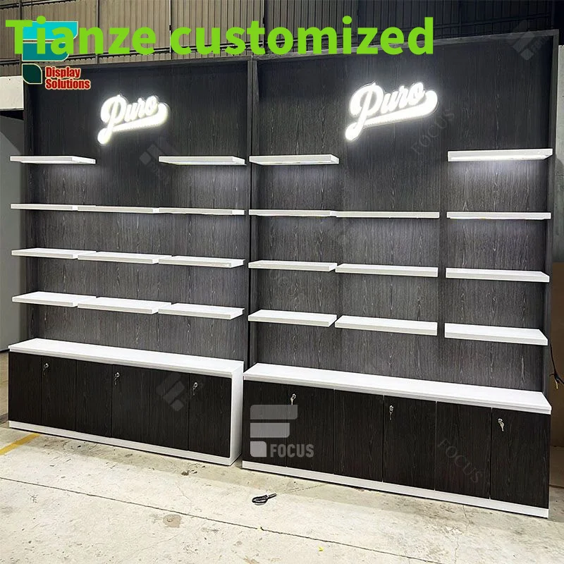 

(customized)Commercial Wine Display Racks Cigar Display Glass Cabinet Smoke Shop Furniture Display Showcase Retail S