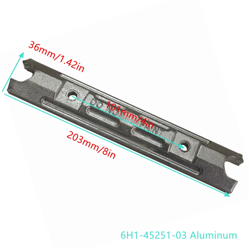 6H1-45251-01 (before 1989) ; 6H1-45251-03 (After 1990) Anode  Aluminum for Yamaha Outboard 2-stroke 40-90HP Elevator