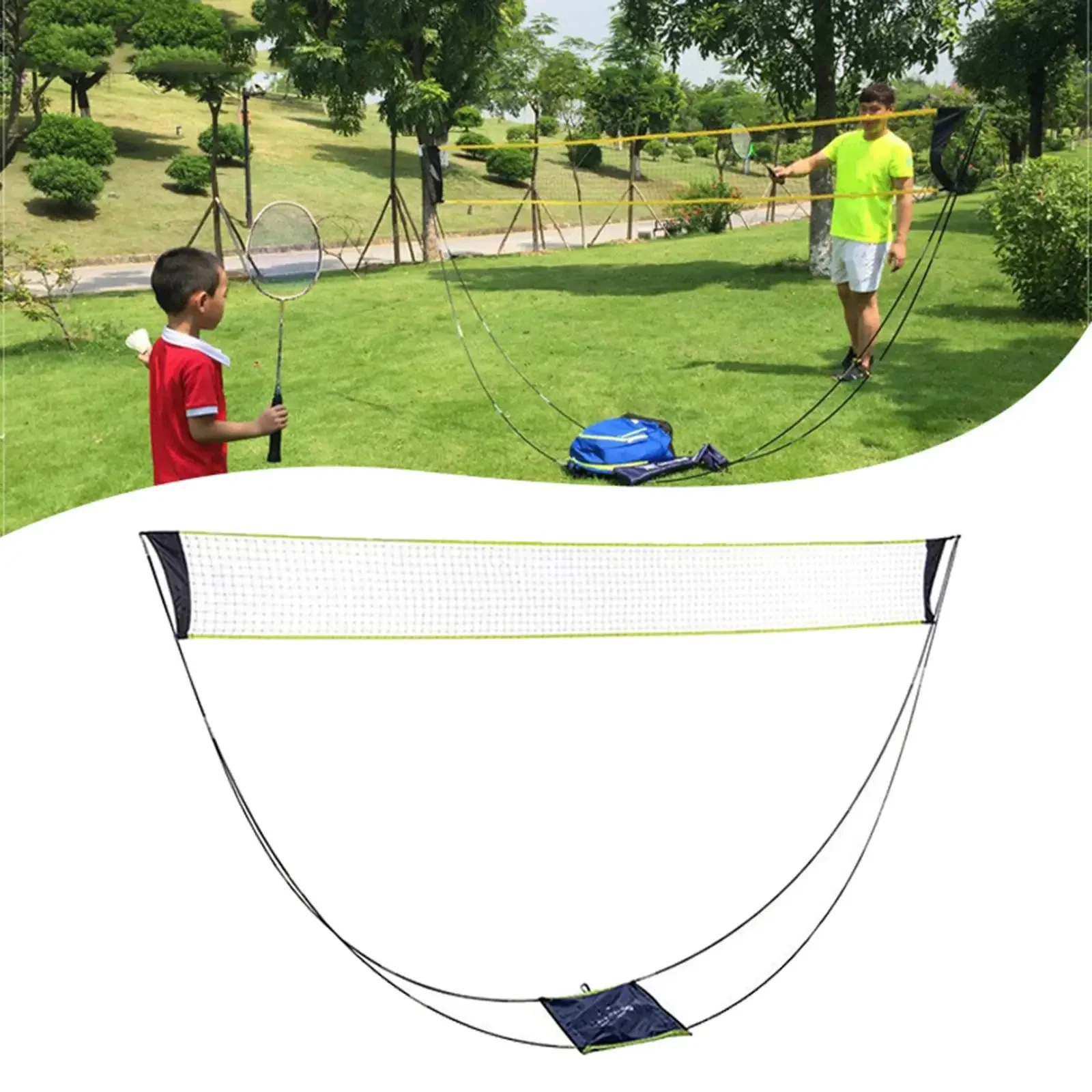 

Foldable Portable Badminton Net Set with Carrying Tennis Tennis Yard