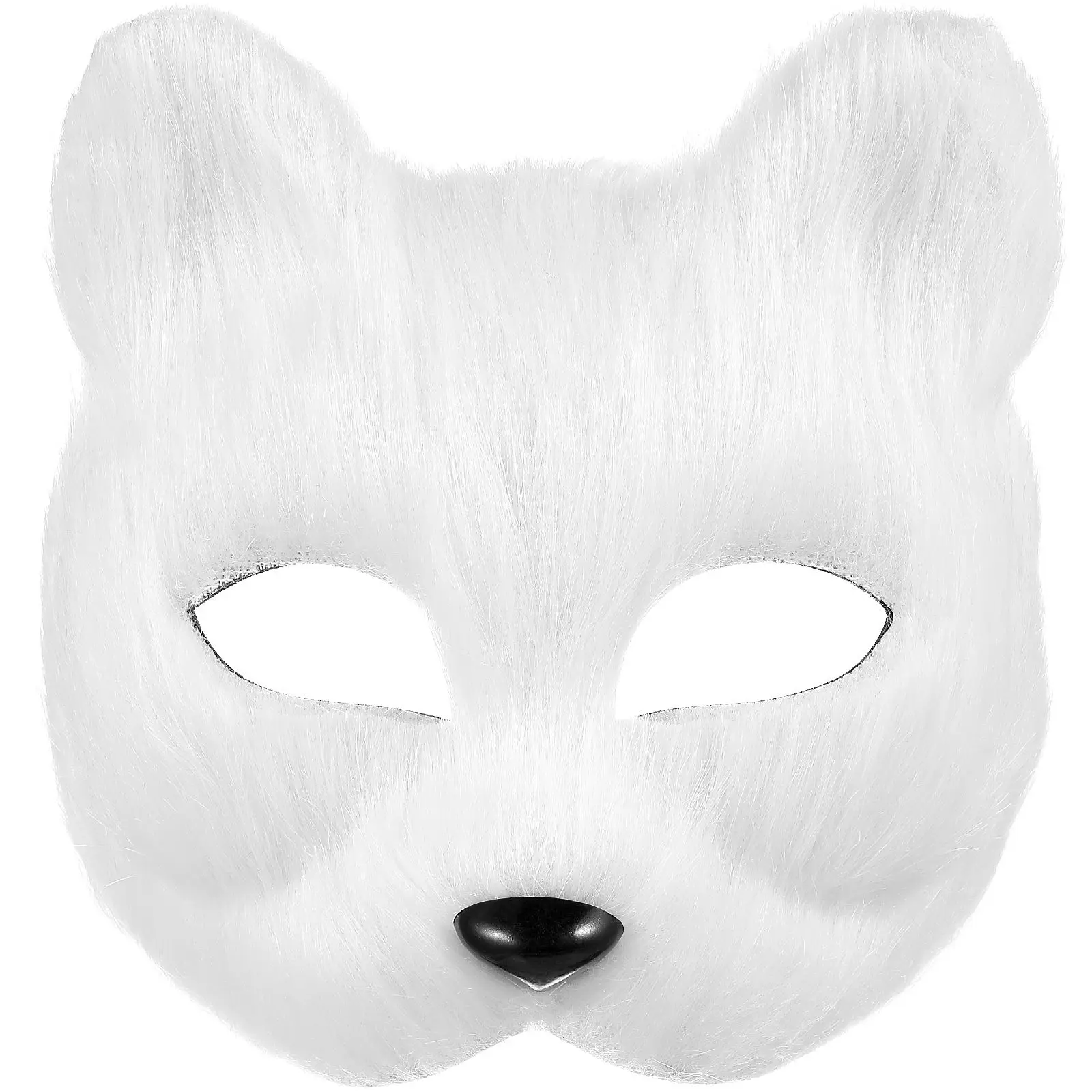 

Paper Blank Mask Half Face Hand-painted Cat Fox Mask Anime Masquerade Halloween Festival Cosplay Prop