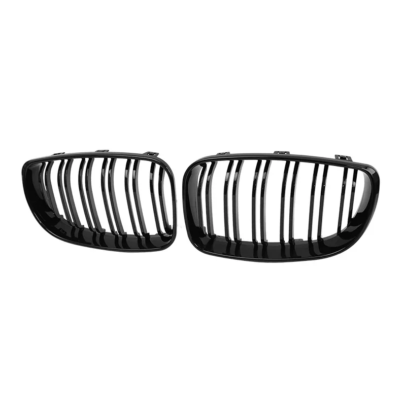 For BMW E81 E87 E82 E88 128I 130I 135I Car Front Bumper Kidney Grille Racing Grills Grilles Gloss Black Dual Slats Grill 07-11