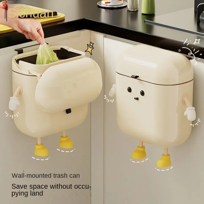 trash can kitchen household hanging lid bathroom cute high-looking toilet storage paper basket