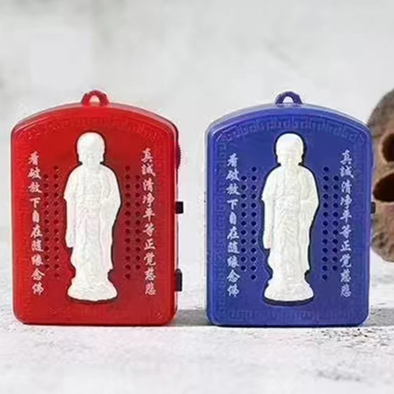 1Pc Buddhist Pray Scriptures Music Machine With Buddha Music Songs Red Blue Buddha Chanting Machine Home Ornament Gifts To Elder