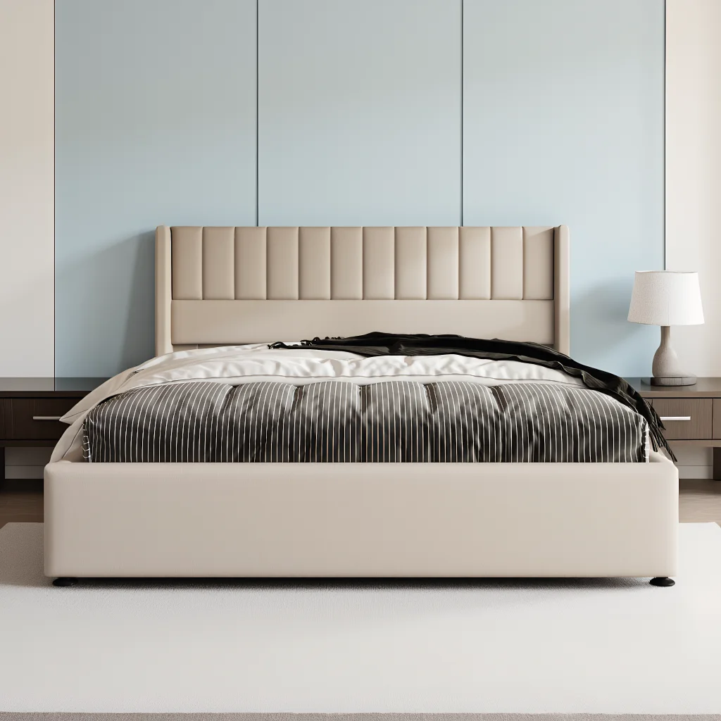 Cama tapizada Superaly de 160x200 cm, cama doble hidráulica con somier, para adultos y adolescentes, lino, muebles de dormitorio