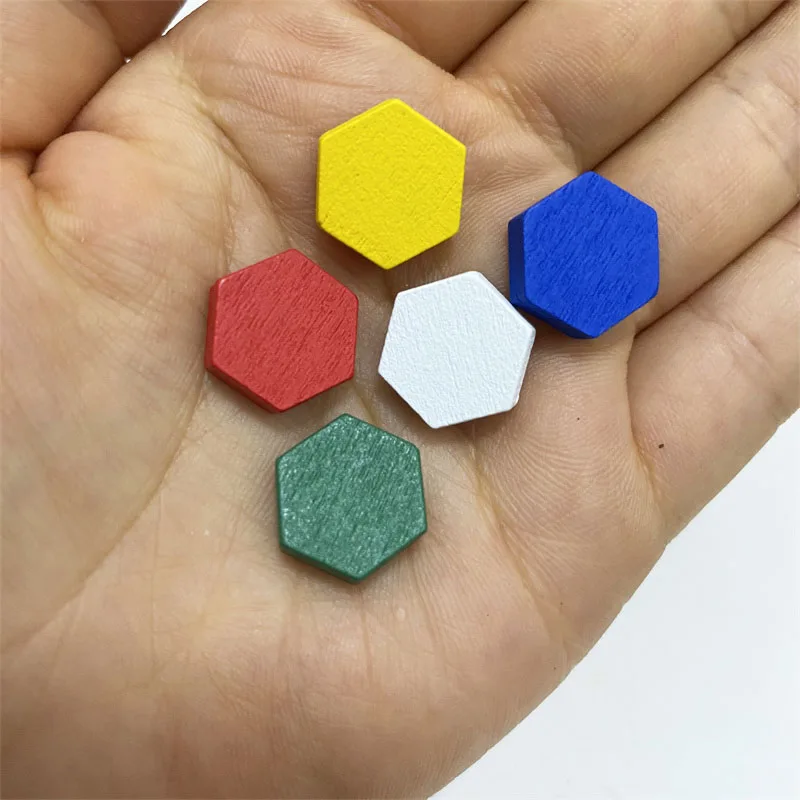 

50 Pieces Wooden Hexagonal Prism Game Markers Chess Pieces For Token Board Game DIY Accessories