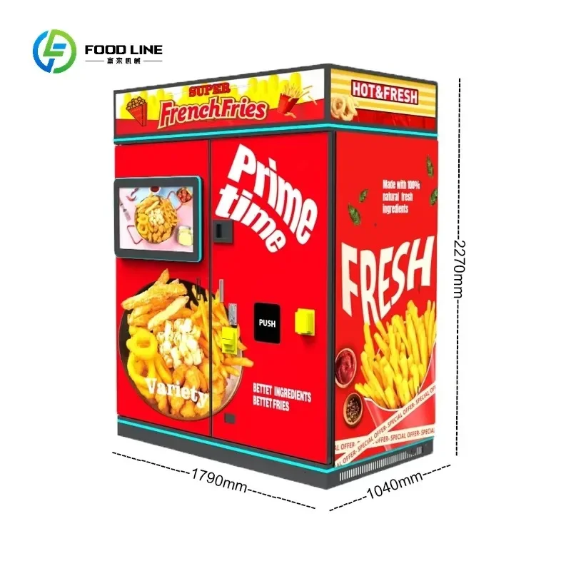 2026 New FL Customized Hotel Campuss Resort French Fries Onion Ring Chicken Wings Vending Machine Fried Chicken Vending Machine