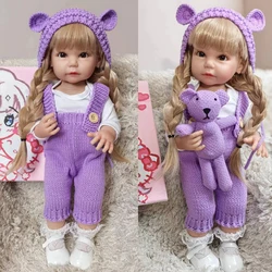 Gold Hair Reborn Baby Dolls Girl 55 cm Full body Silicone KEIUMI Realistic Princess bebe Reborn Doll Toy For kids Birthday Gifts