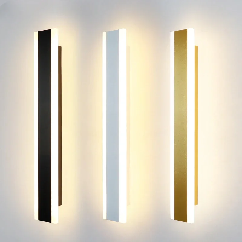 

Minimalist Wall Lamp Bedroom Bedside Light LED Strip Shaped Nordic Living Room Wall Corridor Lighting Fixture Bathroom Light