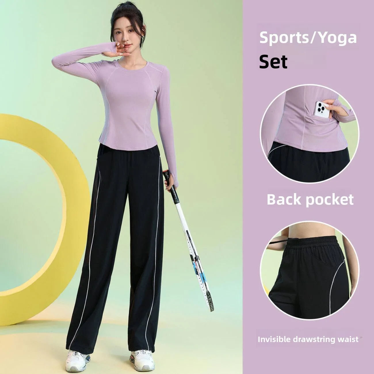 

Fitness Training Clothes Long Sleeve Quick Dry Morning Run Mountain Climbing Sports Suit for Women Gymnastics Spring Autumn