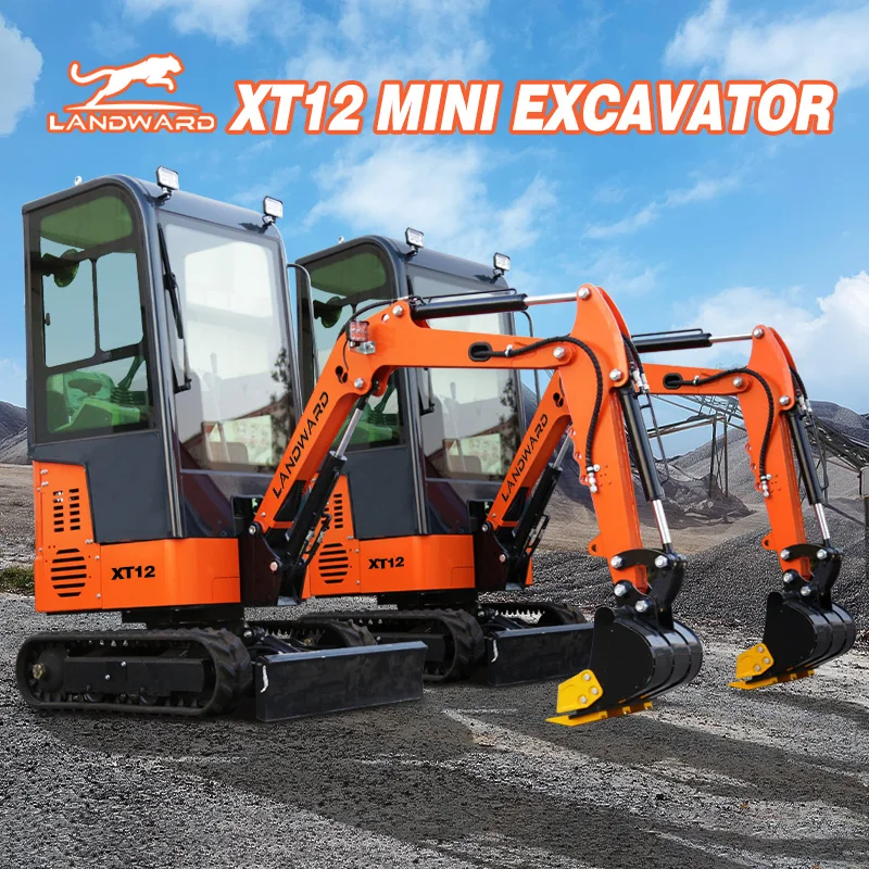 New Product Launch 1.2 Ton Small Excavator Kubota Engine Home Excavator Multifunctional High Quality Mini Excavators Customized