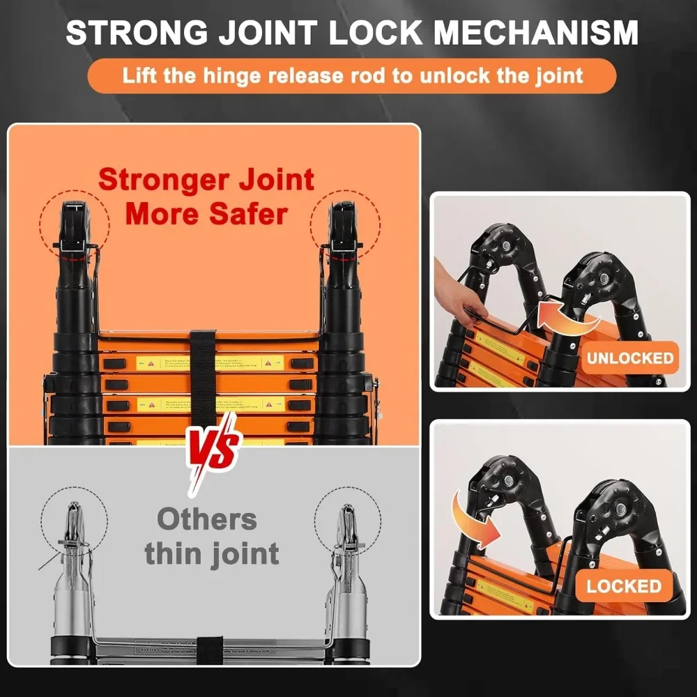 Wholesale Thickened Aluminum Telescopic Ladder Multifunction Retractable Folding Ladders Portable Extension Lifting Ladders