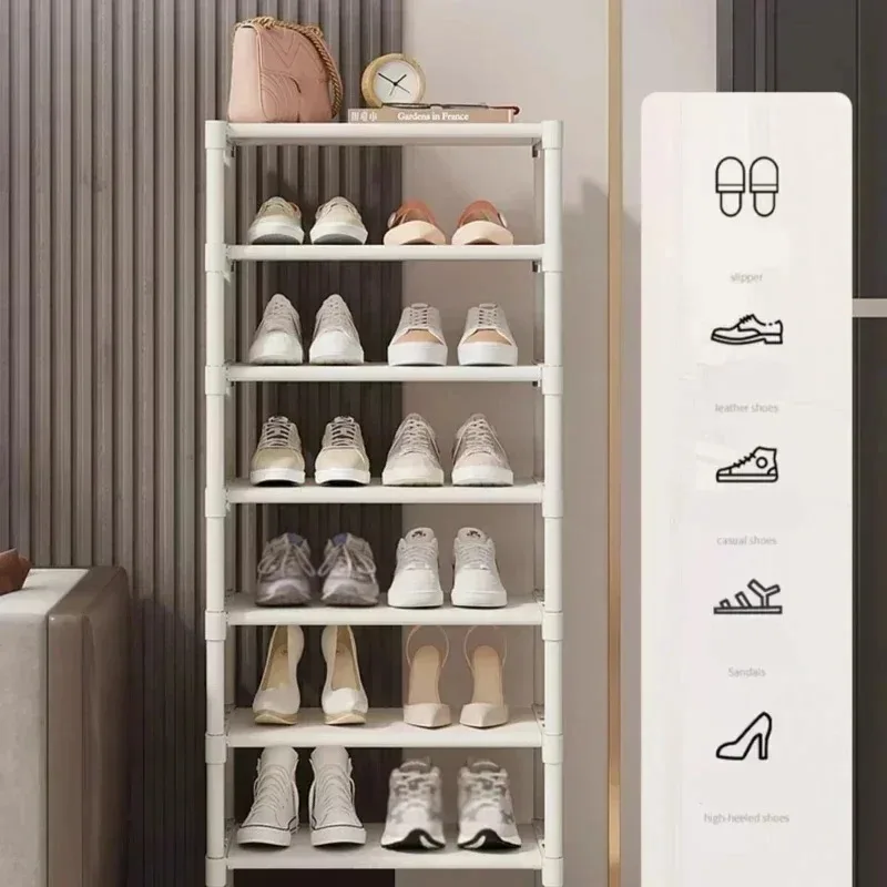 Shoes Storage Rack Multi-Layer Stackable Shoe Cabinet Space-Saving Dustproof Sneakers Storage Rack Adjustable Shoe Shelf Cabinet