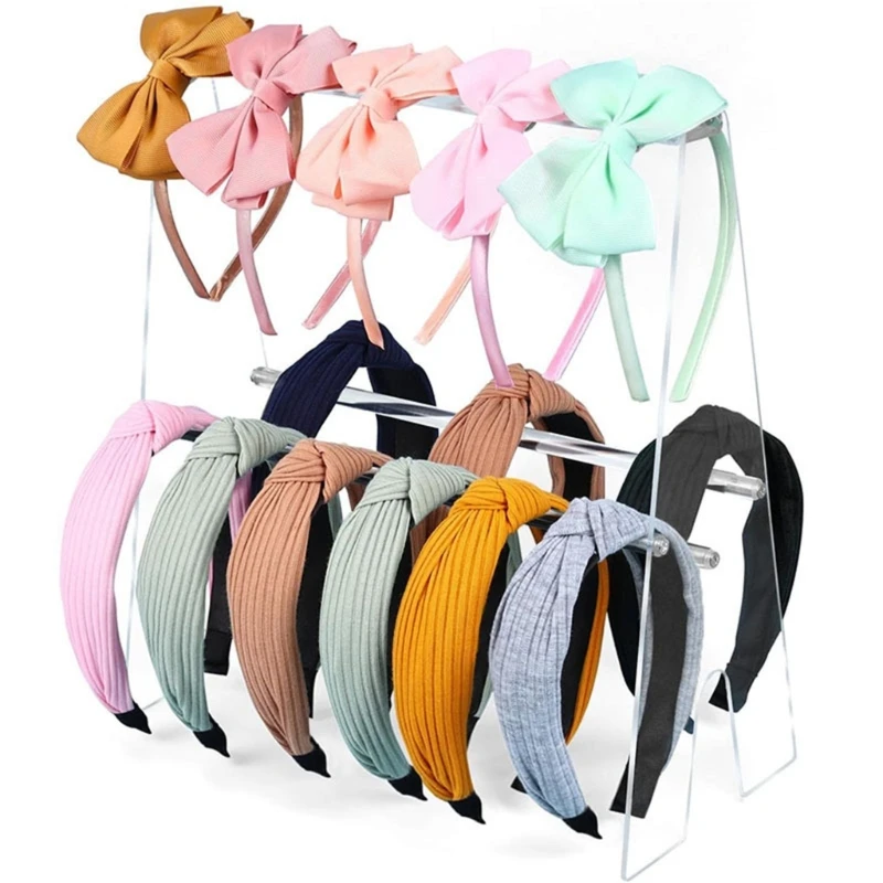 Fashionable Acrylics Hairband Holder Double Layer Headband Display Stand Home Accessory for Girls Women Organization