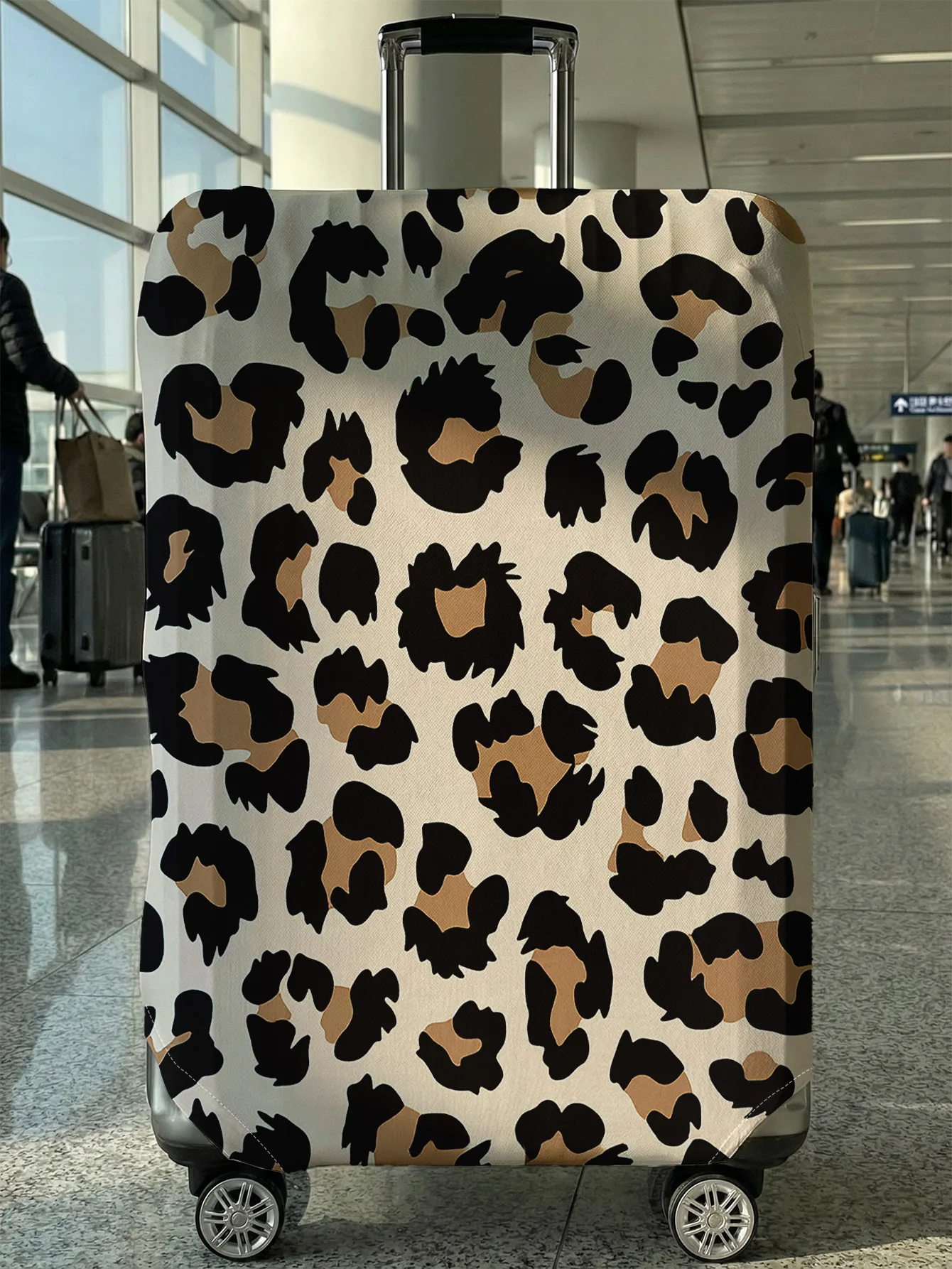 

Бежевый чехол для багажа с леопардовым принтом, подходит для чемоданов 18-32 дюймов, чехол на ручку чемодана, аксессуары для путешествий