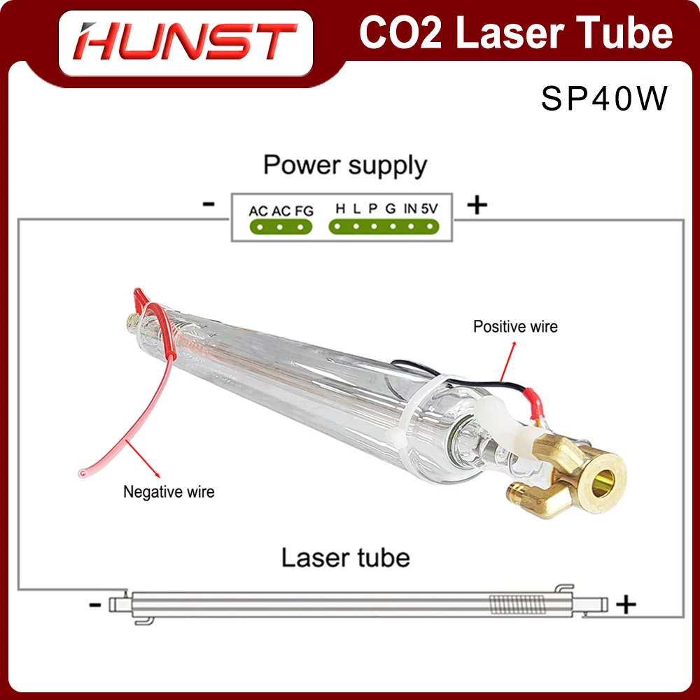 Imagem -04 - Hunst-adequado para Gravação e Máquina de Corte Diâmetro do Tubo Laser Co2 40w 50 mm Comprimento 700 mm