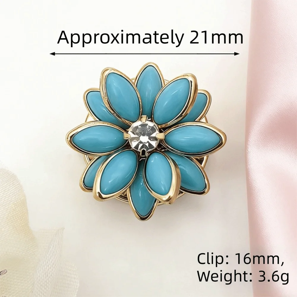 High-quality Floral Rhinestone Collar Buttons Floral Flower No Sew Detachable Decorative Buttons Vintage Beaded Pearl