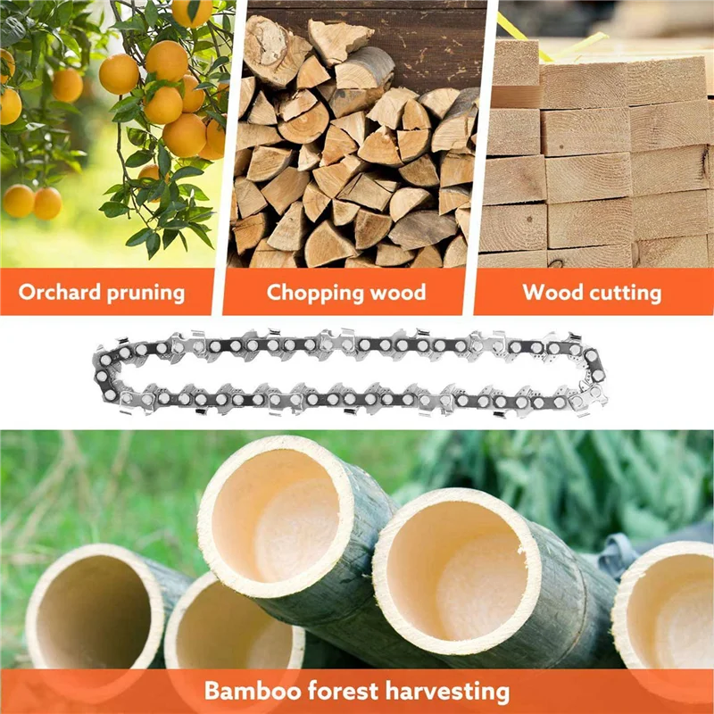 6Pcs 4-Inch 1/4Inch Guide Saw Chain Mini Chainsaw Chain For 4 Inch Cordless Electric Protable Battery Handheld Chainsaw