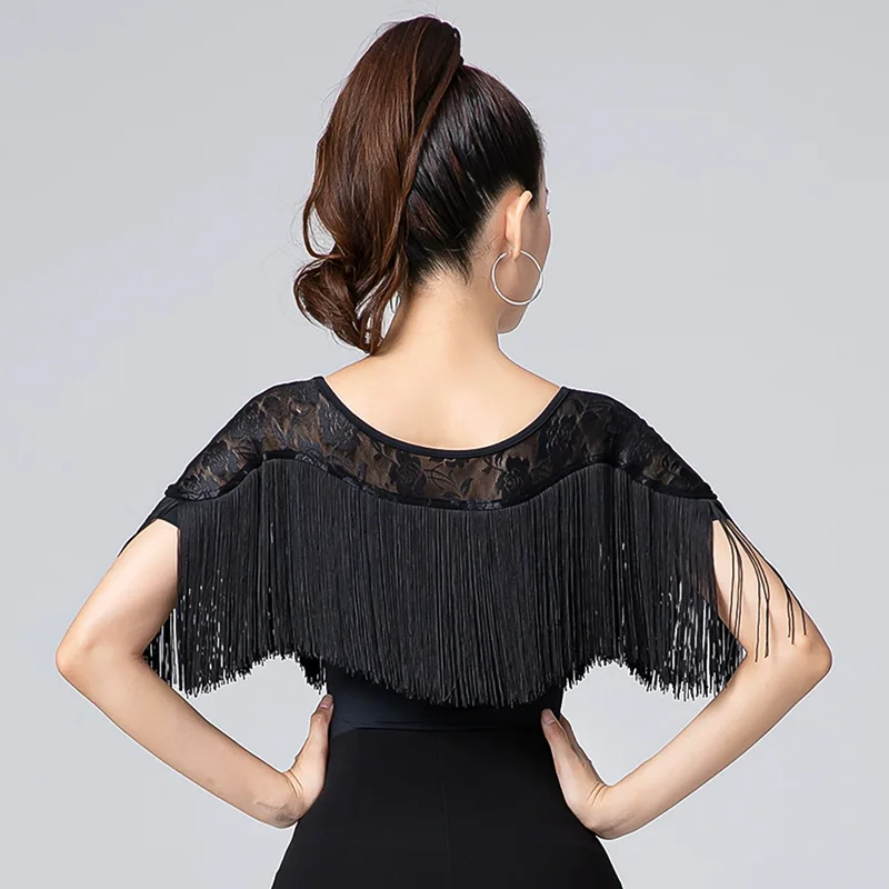 Latin Dance Costumes Dance Costumes Body Women\'s Fashion Show Etiquette Modern Practice Round Neck Tassel Jumpsuit Line Top Wear
