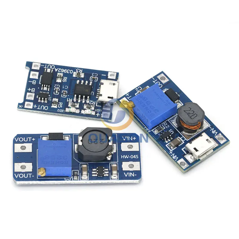 Módulo de fuente de alimentación de refuerzo para arduino, convertidor de aumento de 5 piezas MT3608, salida máxima de 28V, 2A, kit de bricolaje