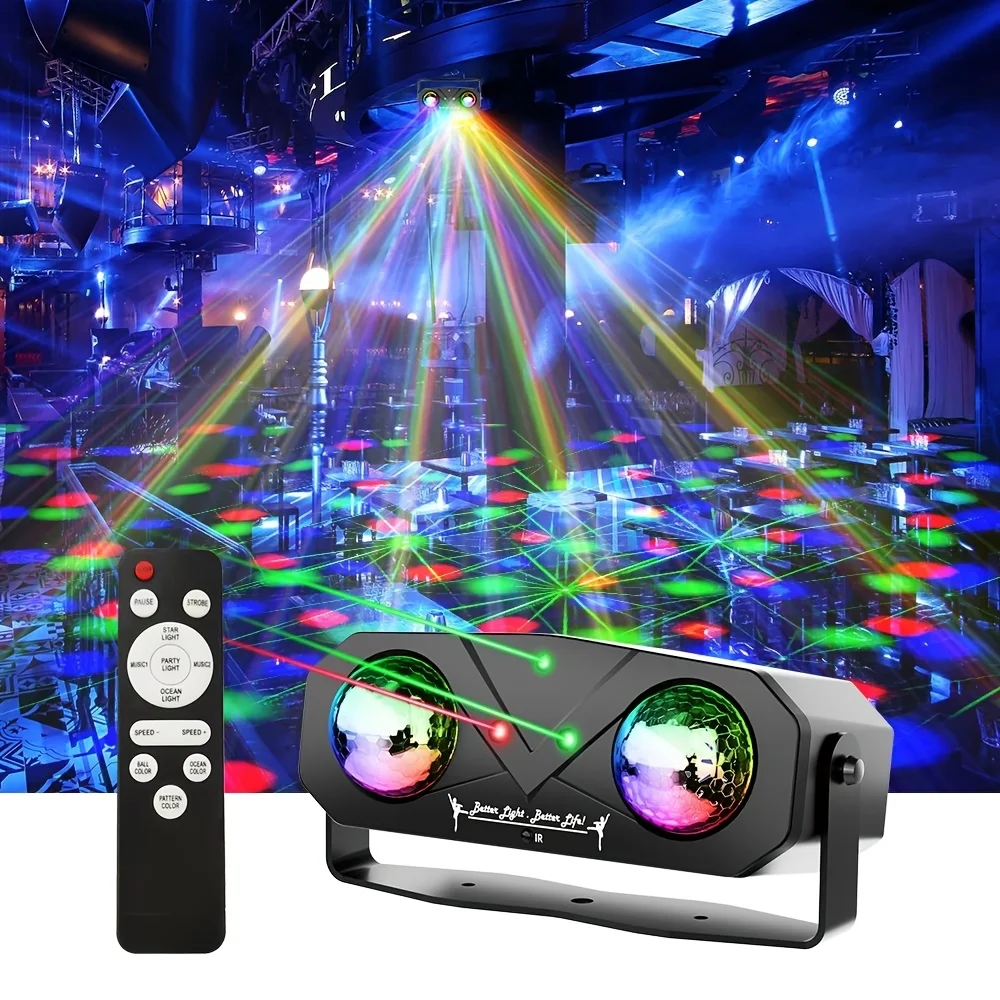 Sound Activated 10W Party Light Disco Ball Light Dj Laser Disco Lamp Ocean Star Christmas Projector Dance Light with Remote