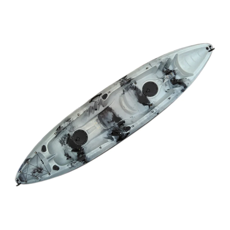 مصنع رخيصة الثمن قارب بلاستيكي زورق شفاف 2 مقاعد محرك طعام مزدوج كاياك مع سترة نجاة2025