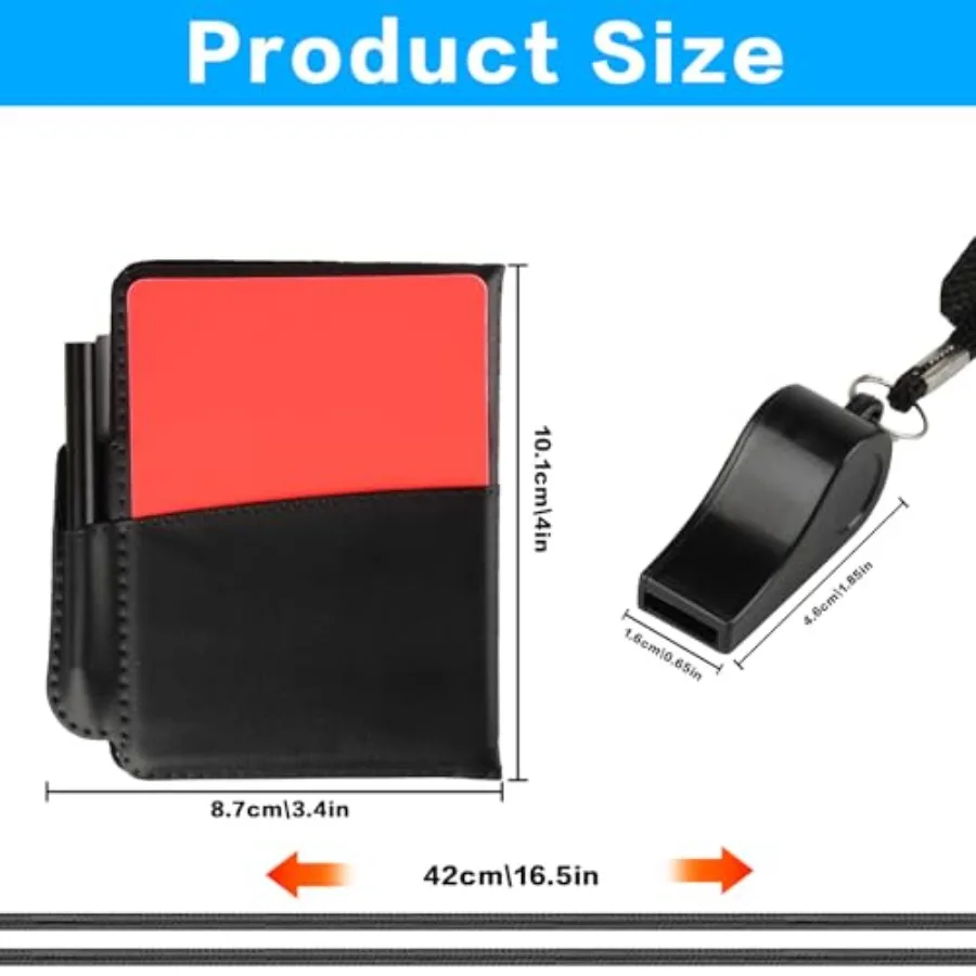 Soccer Referee Kit1 Soccer Referee Whistle with Lanyard 2 Soccer Referee Card Set Red and Yellow Cards for Soccer and Loud Cris