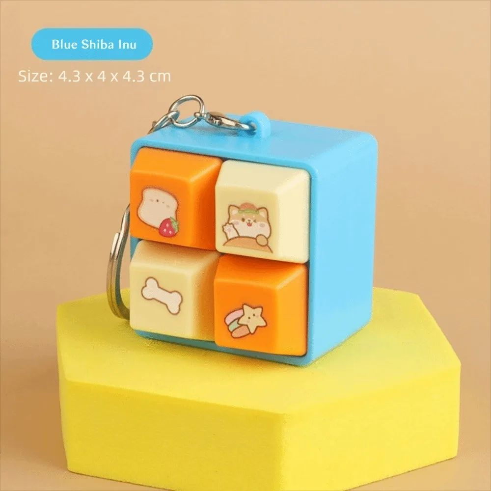 New Cartoon Fidget Keychain Keys Button Keycap Squeeze Music Keychain DIY Keyboard Pass The Time Finger Keyboard Caps