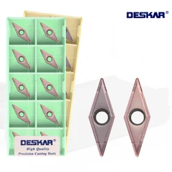 Deskar-cuchillas de aleación 100% originales VCMT110304 LF6018, herramientas de torno CNC, insertos de torneado duros para acero inoxidable, VCMT110304 LF6118