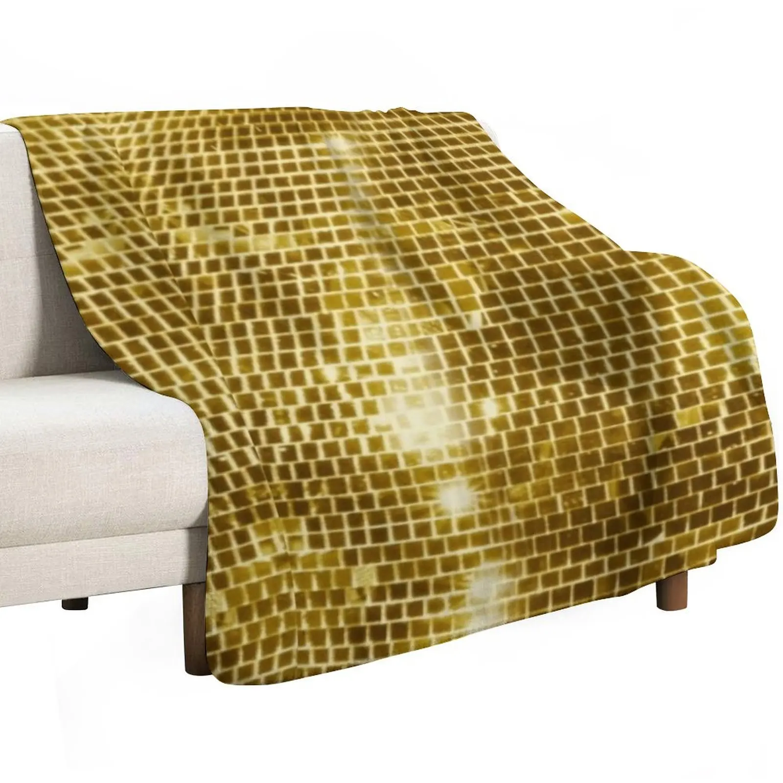 

Real Disco ball gold disco fever boogie dance 70s club disco party checkered Throw Blanket Hair Bed covers Bed linens Blankets