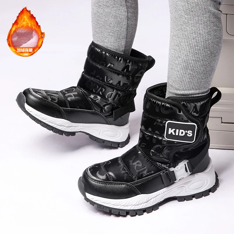 Children Boots Fashion Winter Warm Plush Kid Snows Shoes Fur Waterproof Non-slip Outdoor Sports Ankle Boots for Girl