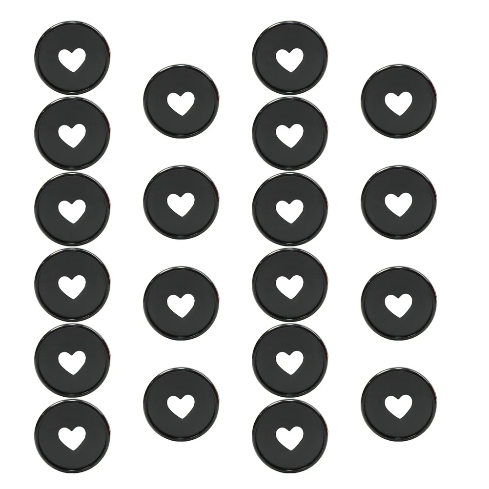 20 قطعة من أقراص أوراق الشجر السائبة المتجمدة، حلقات مخططة بلاستيكية، تصميم قلب مجوف لمنظم دفتر الملاحظات #1