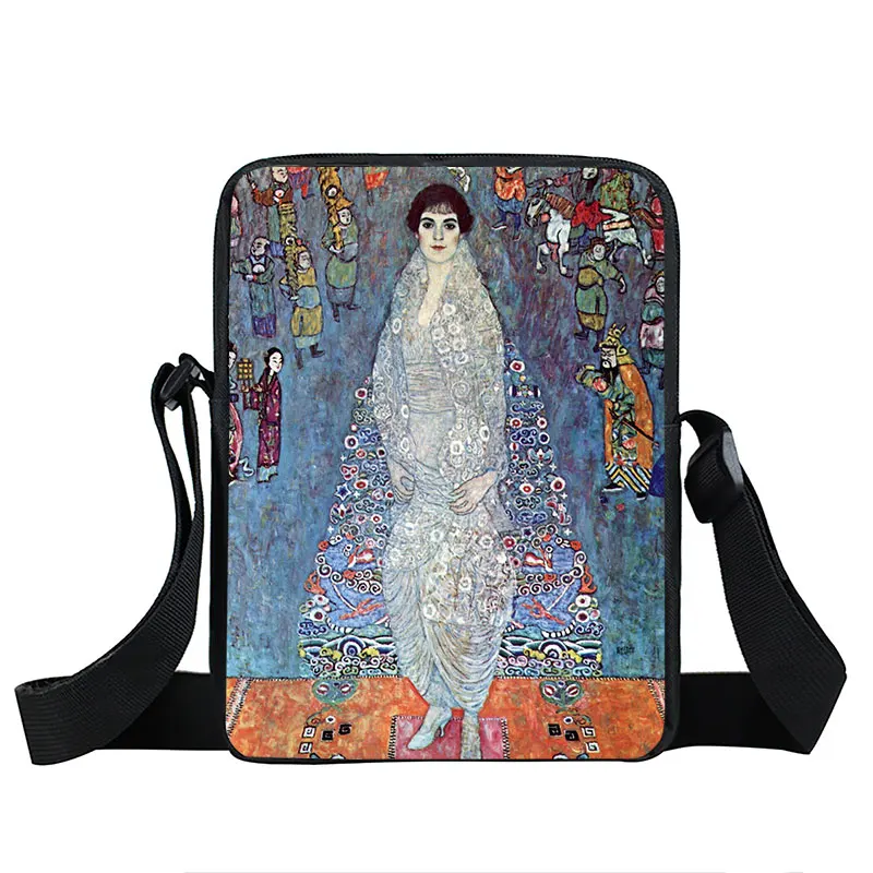 Oil Painting Tear / Kiss Women Handbag Gustav Klimt Ladies Canves Shoulder Bag Girl Crossbody Bag Small Satchel Bookbag Gift