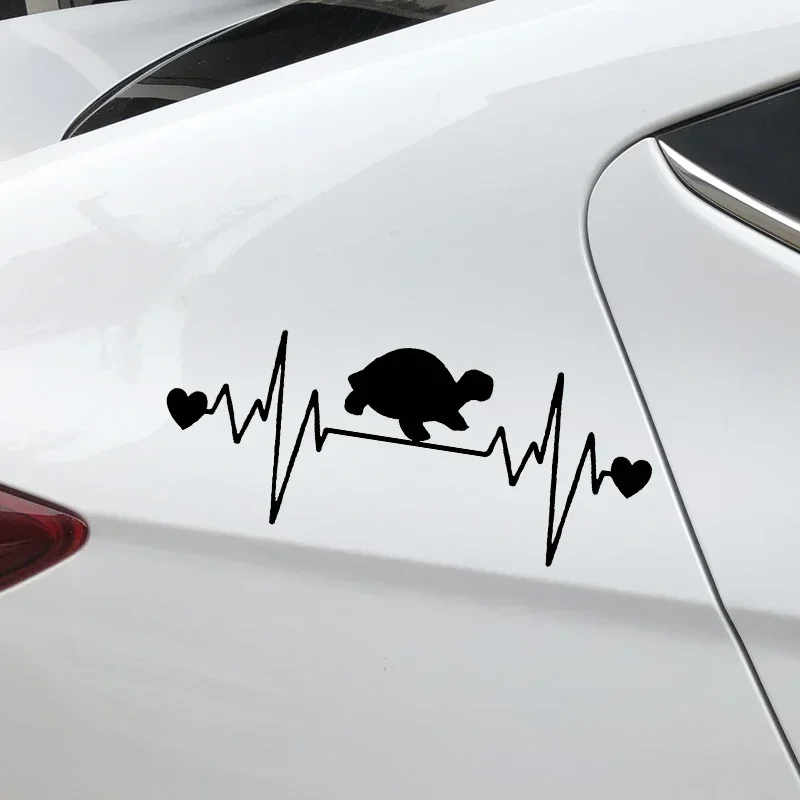 LLY-1472 Heartbeat Turtle Creative Fashion Car Sticker PVC Personality Auto Motorcycle Waterproof Sunscreen Interesting Decal