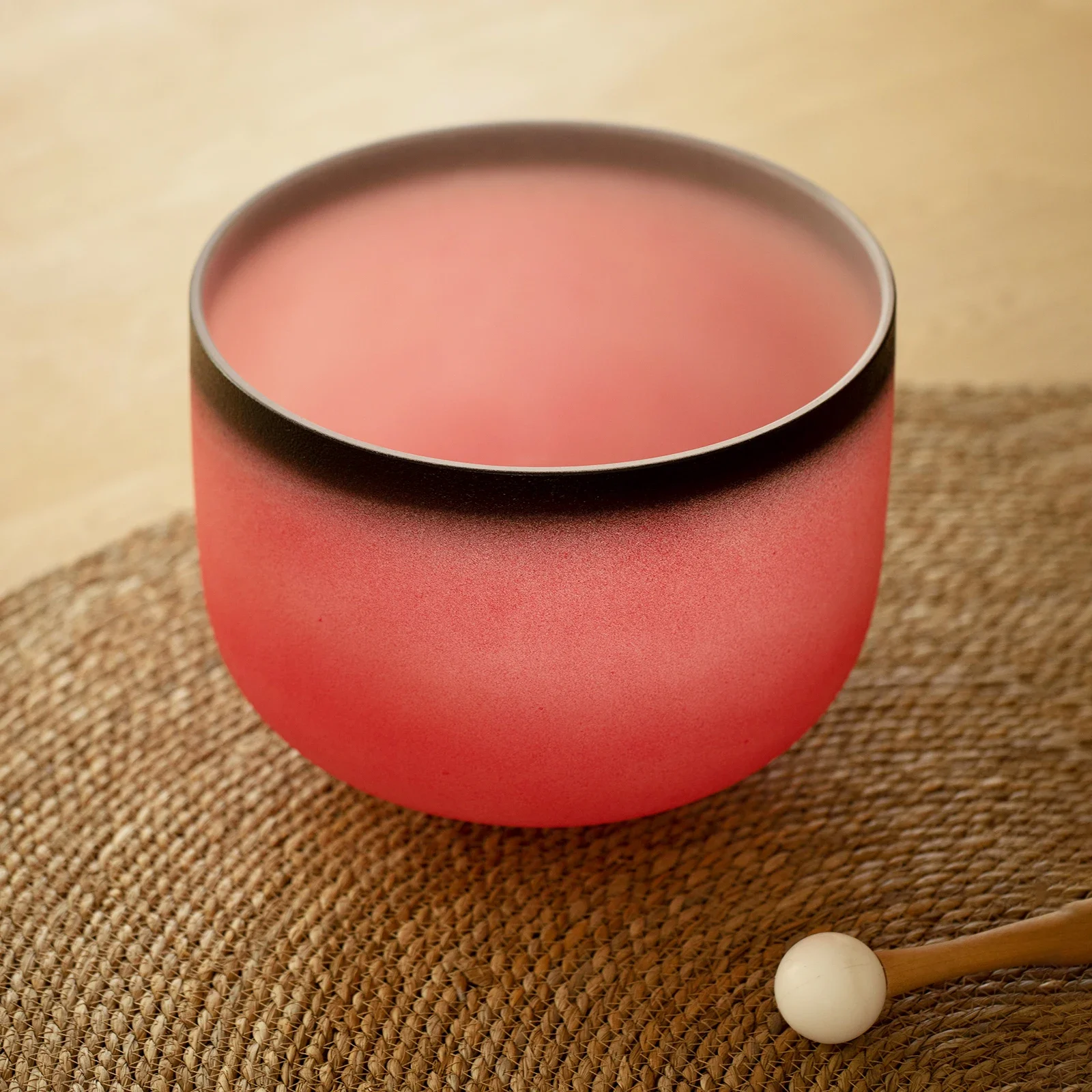 STAR LINKUP 12 Inch 440Hz/432Hz C Note Red Colored Quartz Crystal Singing Bowl Root Chakra for Sound Heraling Tibetan Bowl with Bag