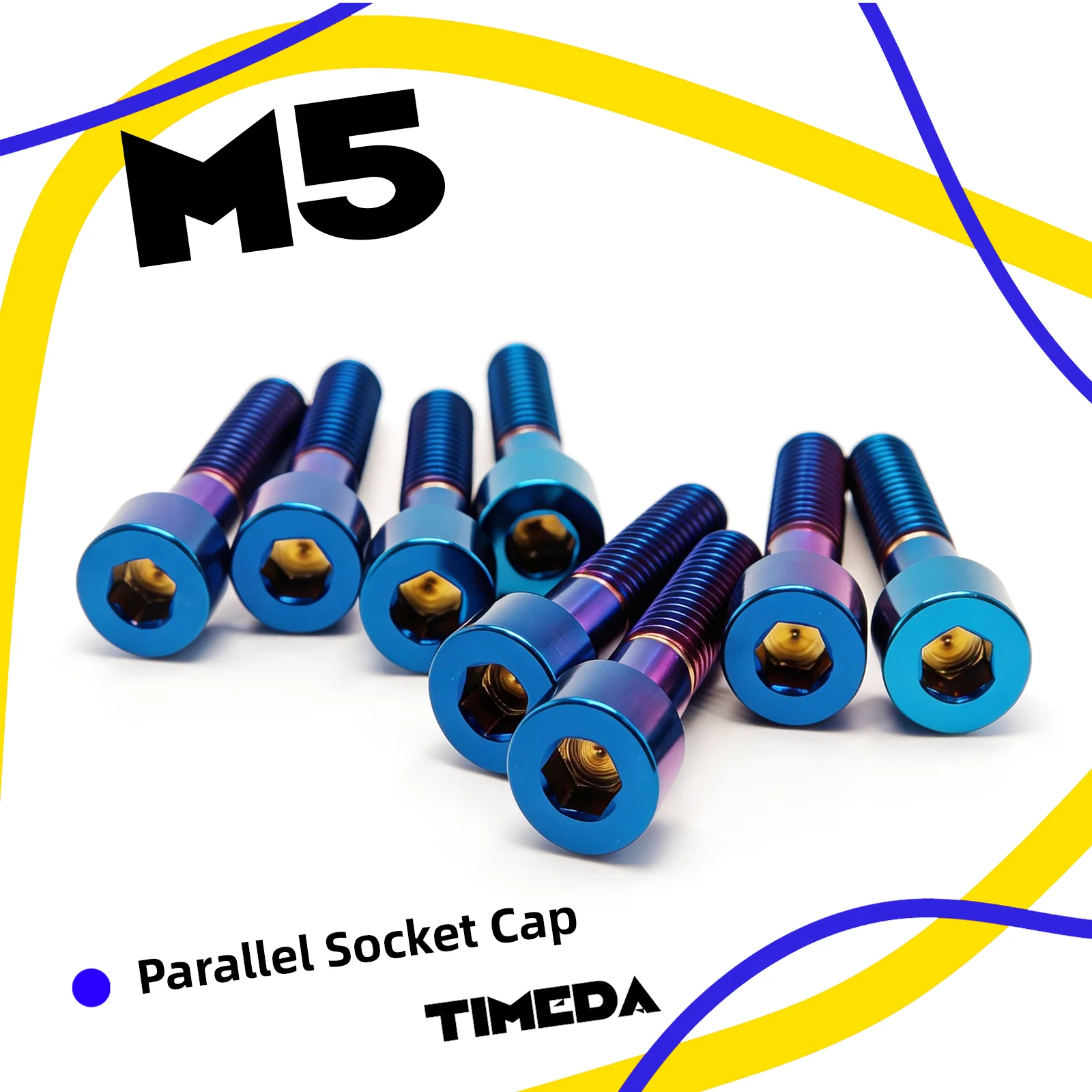 M5 10-60mm Titanium Bolts Pitch 0.8mm Titanium Parallel Socket Cap Bolt for Motorcycle Accessory Parts