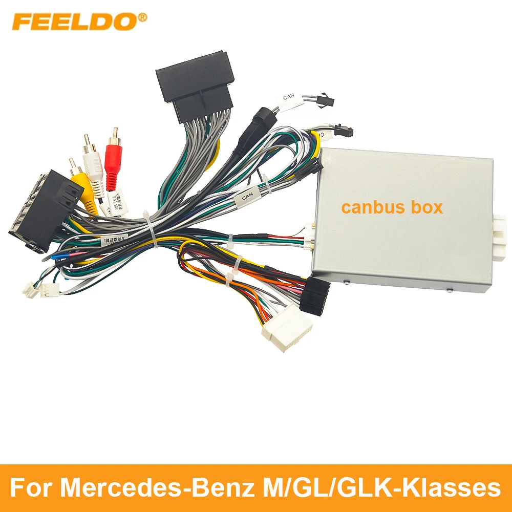 FEELDO Car 16pin Power Cord Wiring Harness AdapterFor Mercedes-Benz M-Klasses/GL-Klasses/GLK-Klasses Head Unit