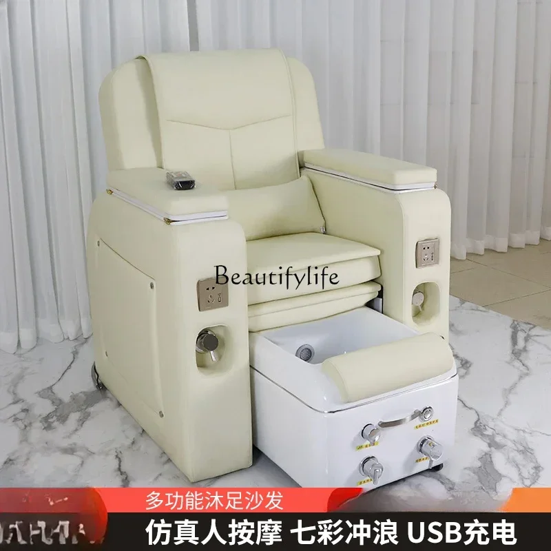 Nail Beauty Sofa Foot Beauty Chair massaggio elettrico massaggio ai piedi multifunzionale Flat sdraiato tatuaggio ricamo divano per ciglia